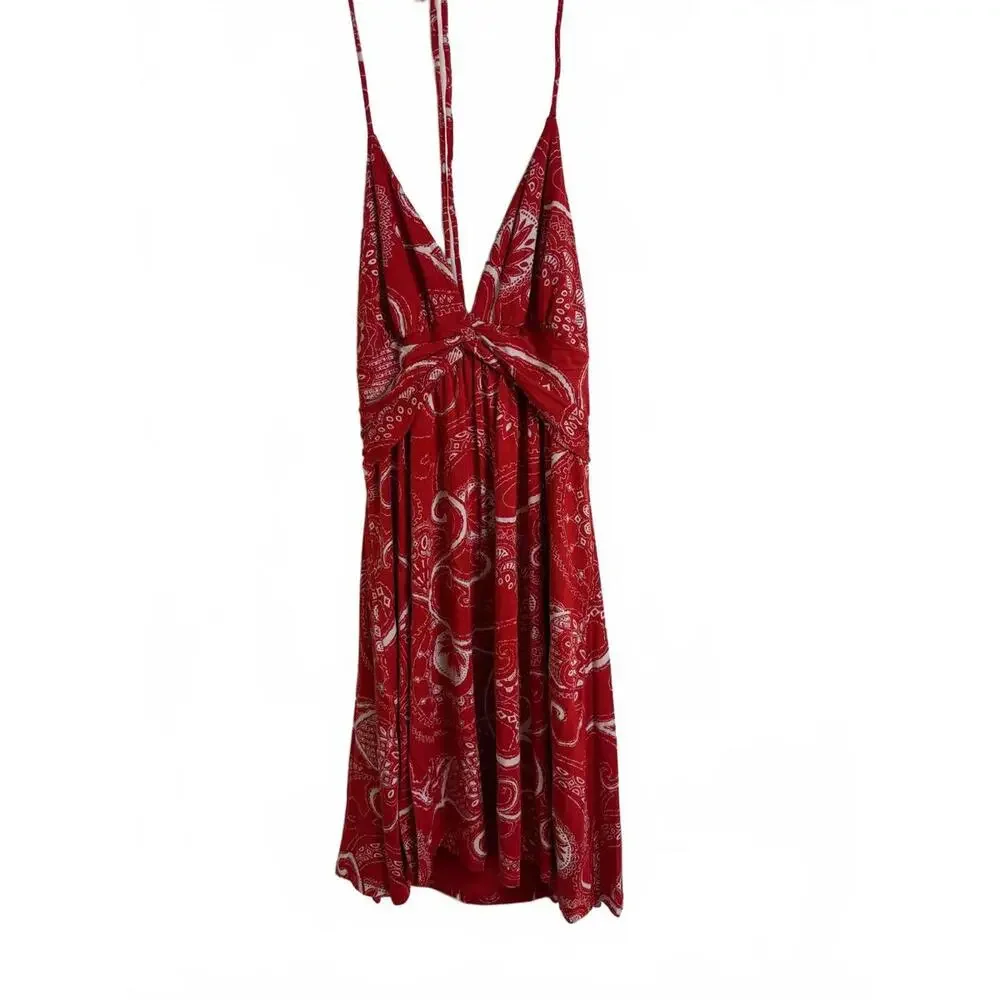 Express Red & White Halter Dress - Medium NWT - Picture 1 of 5